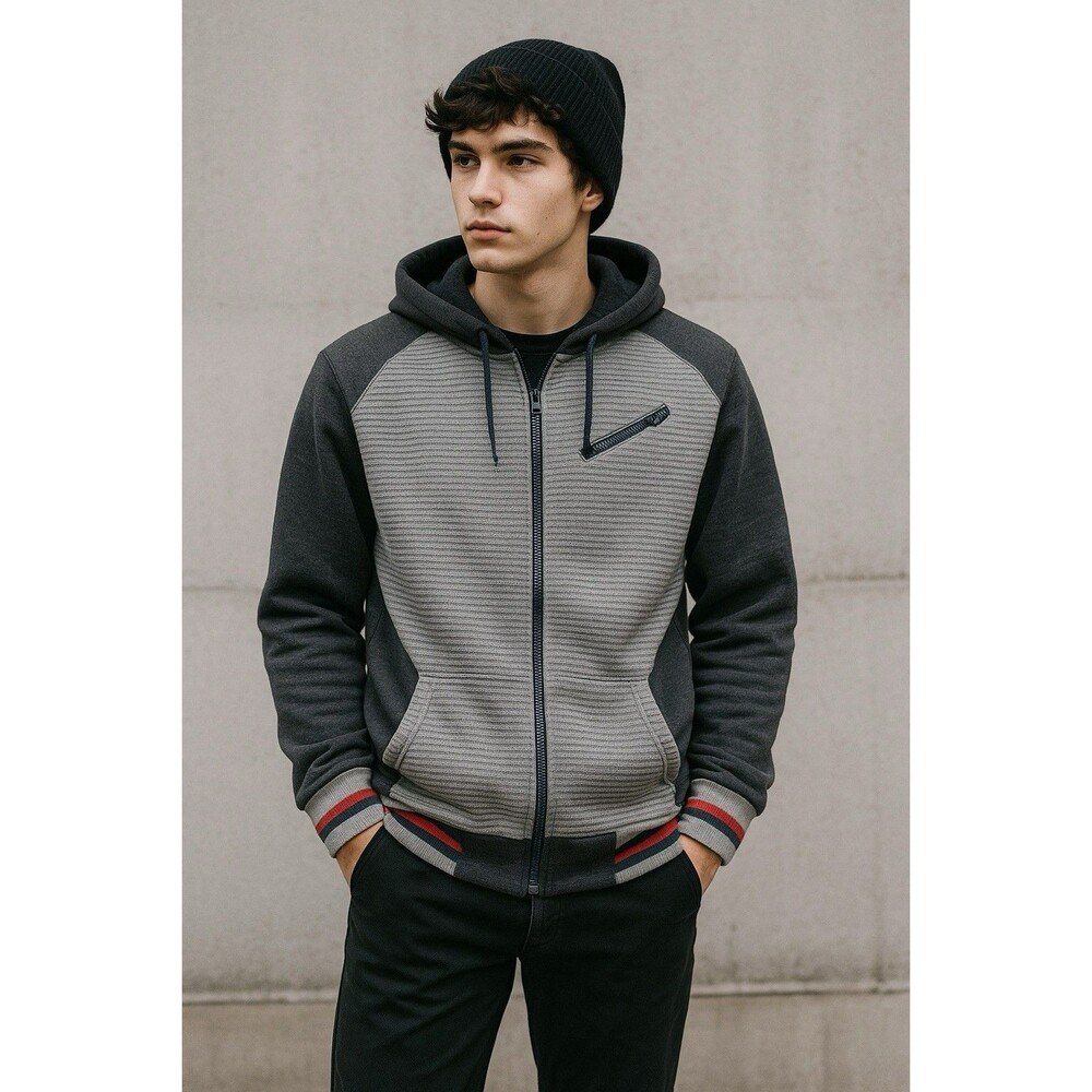 American Legend Outfitters Unisex Large Grey Zip‎ Up Hoodie Everyday Streetwear